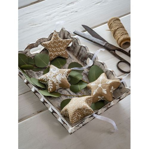 Christmas Tree Decoration: Paper Mache Bauble Star - Natural - Retreat