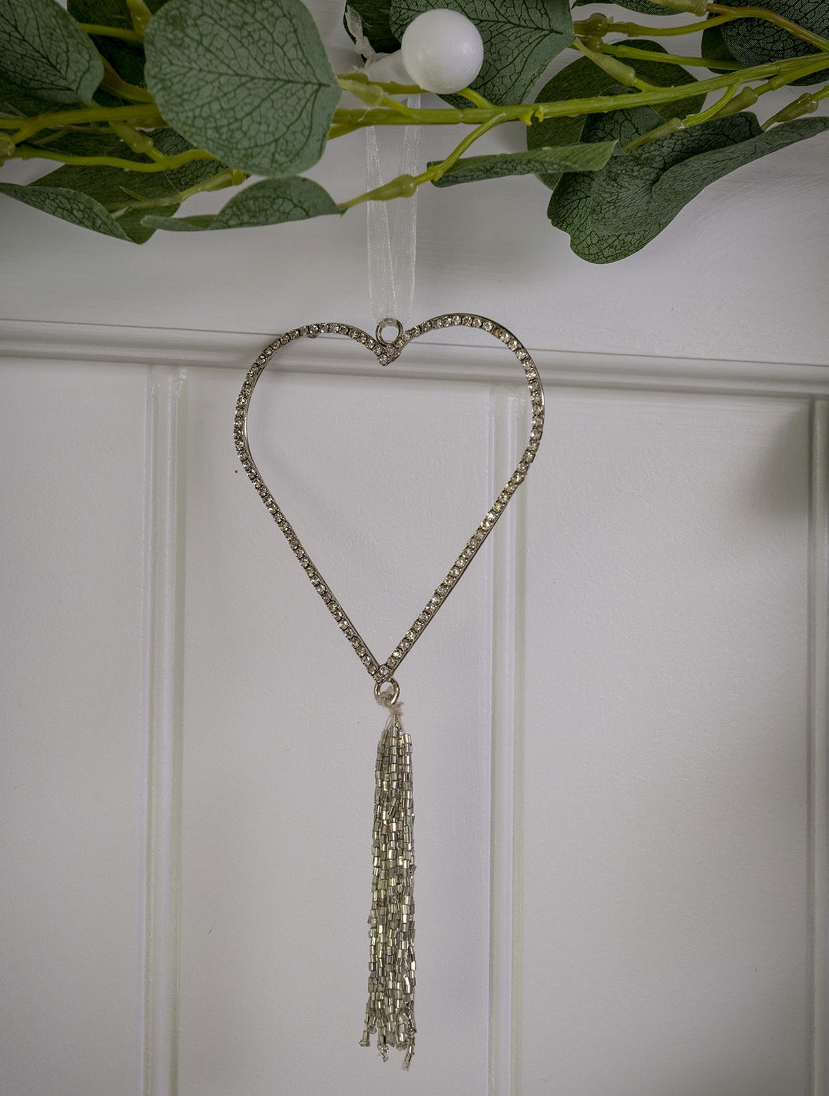 Christmas Tree Decoration: Diamante Heart  Tassle  -  WONDERLAND- Retreat Home