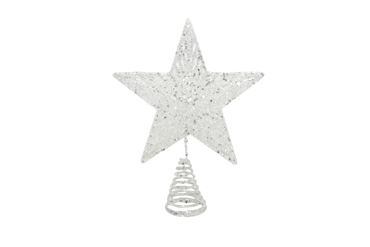 Christmas Tree Topper: Star Glitter - Irid White - Gisela Graham