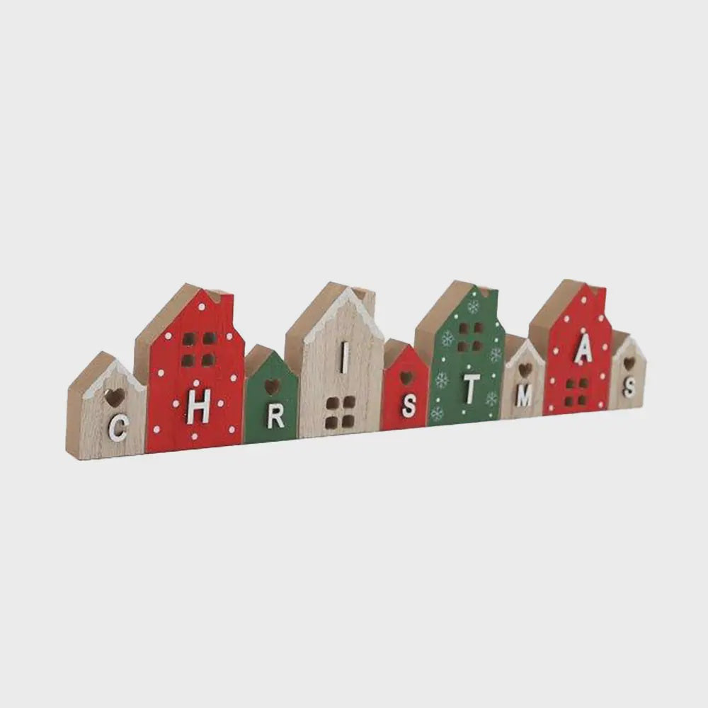 Christmas Ornament: Wooden 39cm Christmas House - Something Different