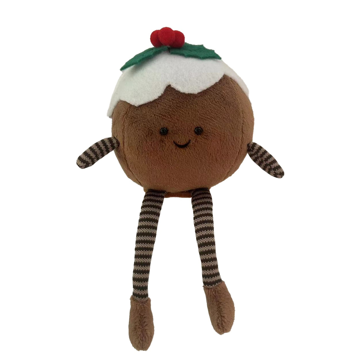 Christmas Shelf Sitter: Fabric Christmas Pudding Man  - Brown - Gisela Graham