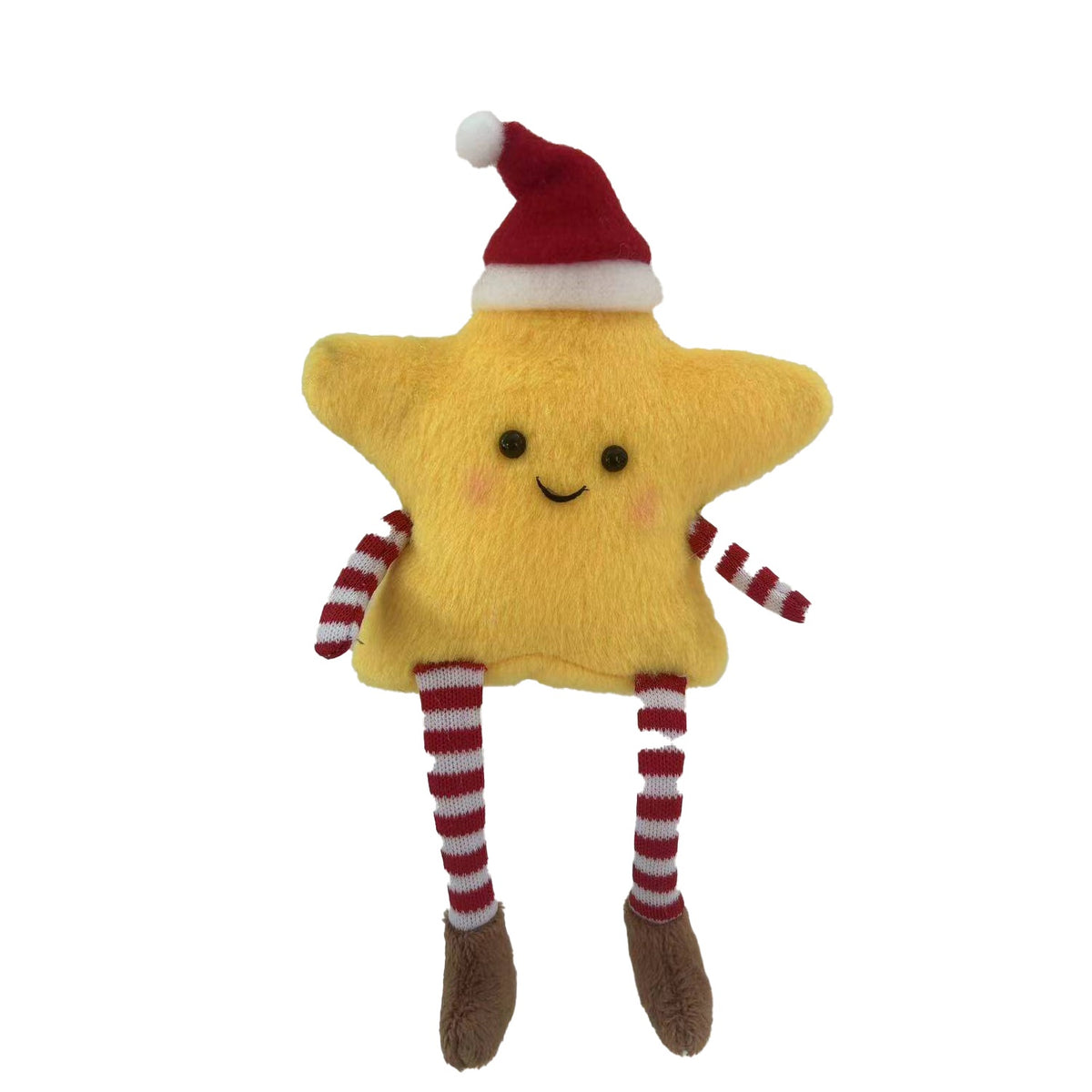 Christmas Shelf Sitter: Fabric Starman   - Yellow - Gisela Graham