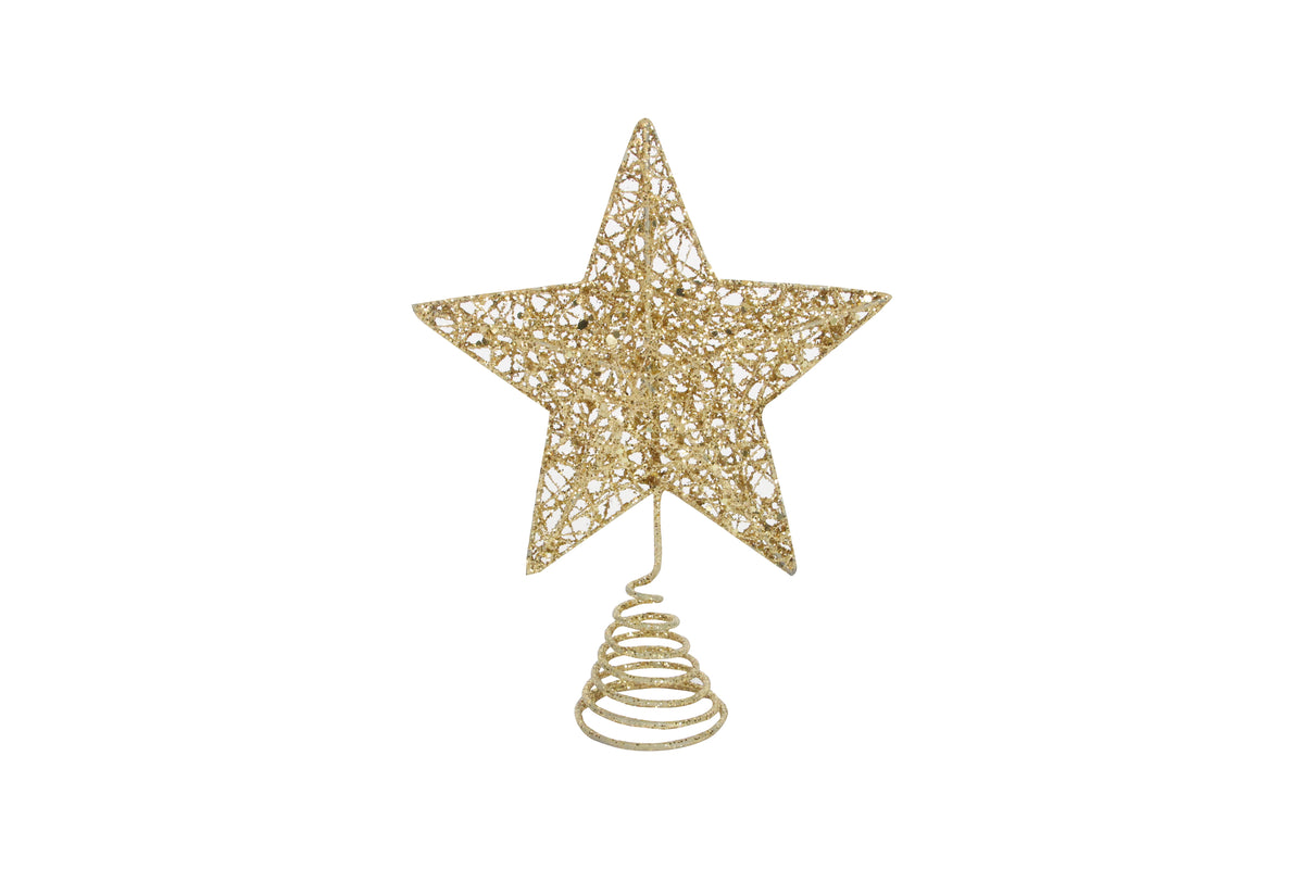 Christmas Tree Topper: Wire Sparkling Star  - Gold - Gisela Graham