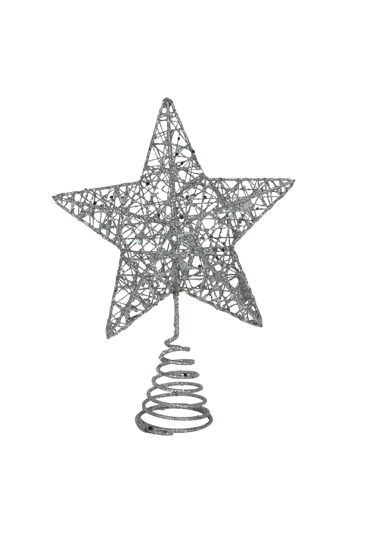 Christmas Tree Topper: Mesh Star Glitter - Silver