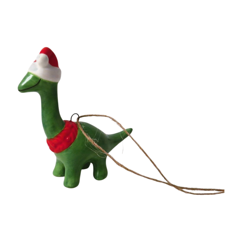 Christmas Tree Decoration: Ceramic Dinosaur  - Green - Giftware Trading