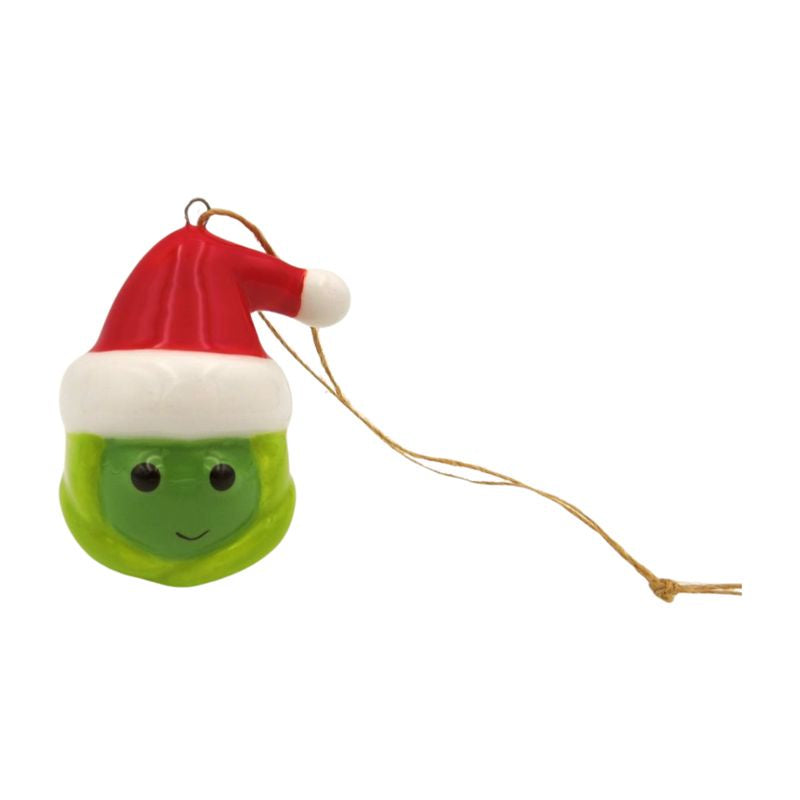 Christmas Tree Decoration: Sprout w Santa Hat - Green - Giftware Trading
