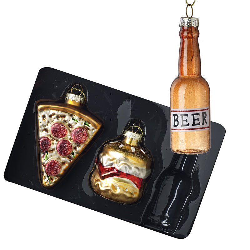 Christmas Tree Decoration: Glass Burger Retro  - Multicolour - Heaven Sends