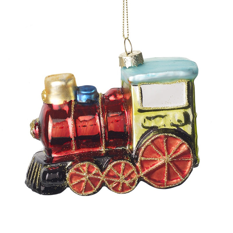 Christmas Tree Decoration: Glass Train   - Red - Heaven Sends