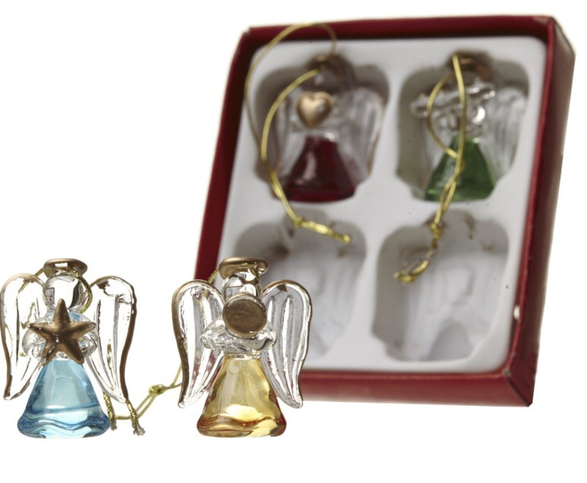 Christmas Tree Decoration: Glass Angel Small  - Pastel - Heaven Sends
