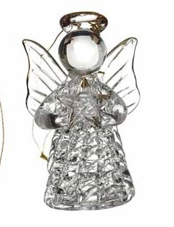 Christmas Tree Decoration: Glass Angel Star Small Delicate  - Gold - Heaven Sends