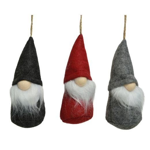 Christmas LED Ornament: Fabric Gonk Mini Hanging - Light Grey