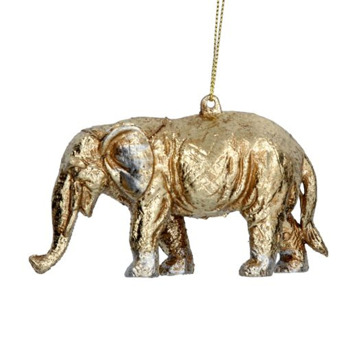 Christmas Tree Decoration: Acrylic Elephant - Gold - Gisela Graham