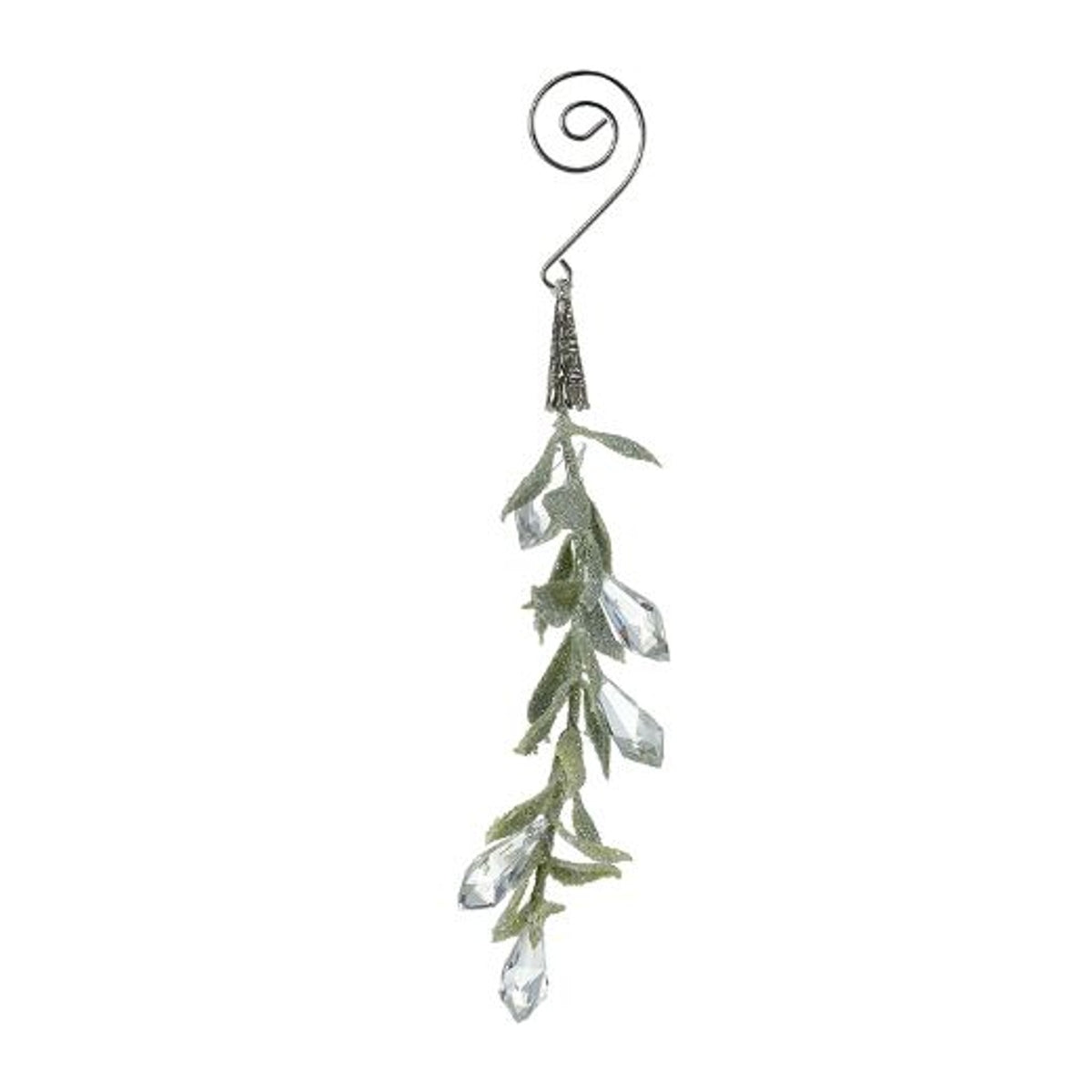 Christmas Tree Decoration: Acrylic Leaf  Jewel drop - Green