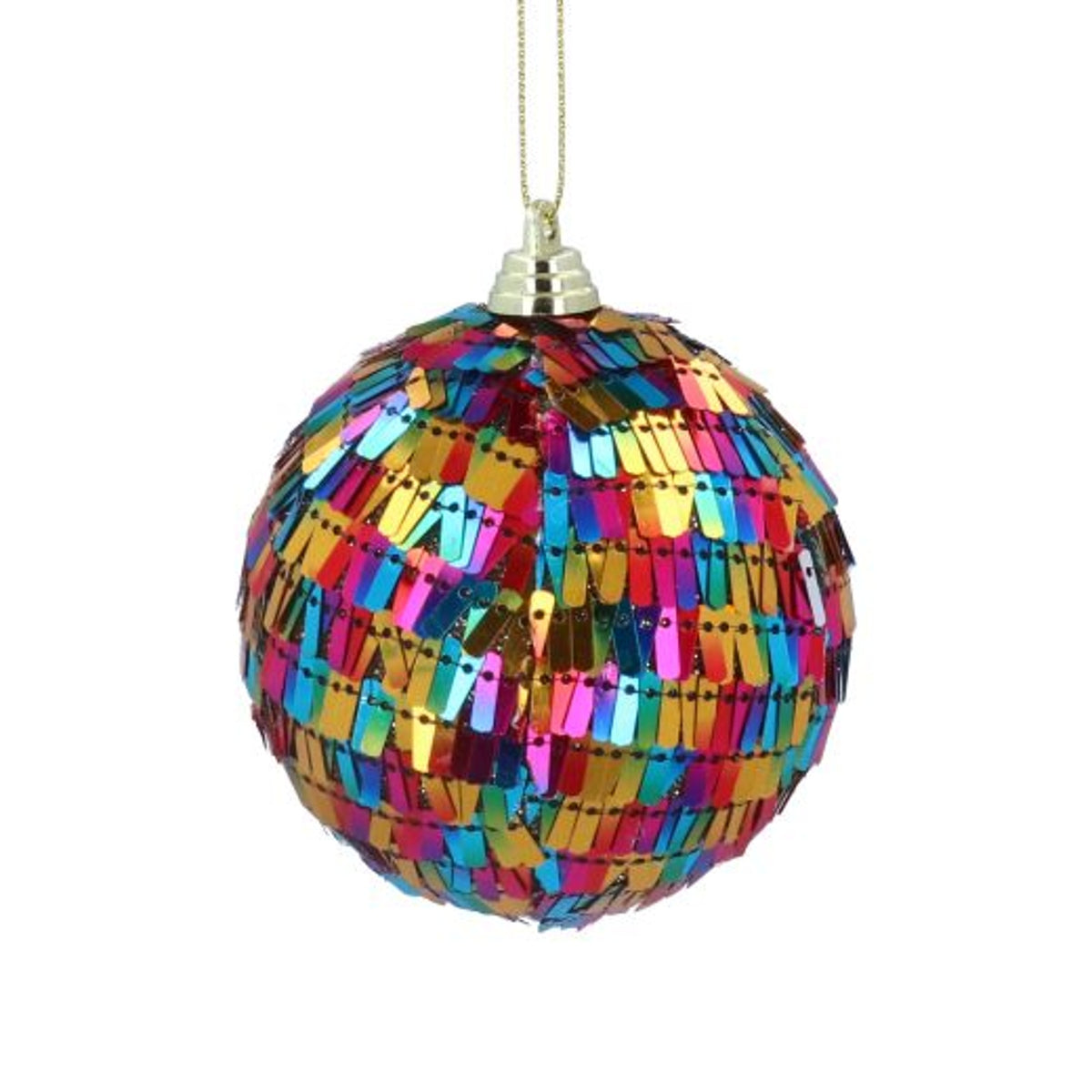 Christmas Tree Decoration: Bauble Foil Sequins - Multicolour - Gisela Graham