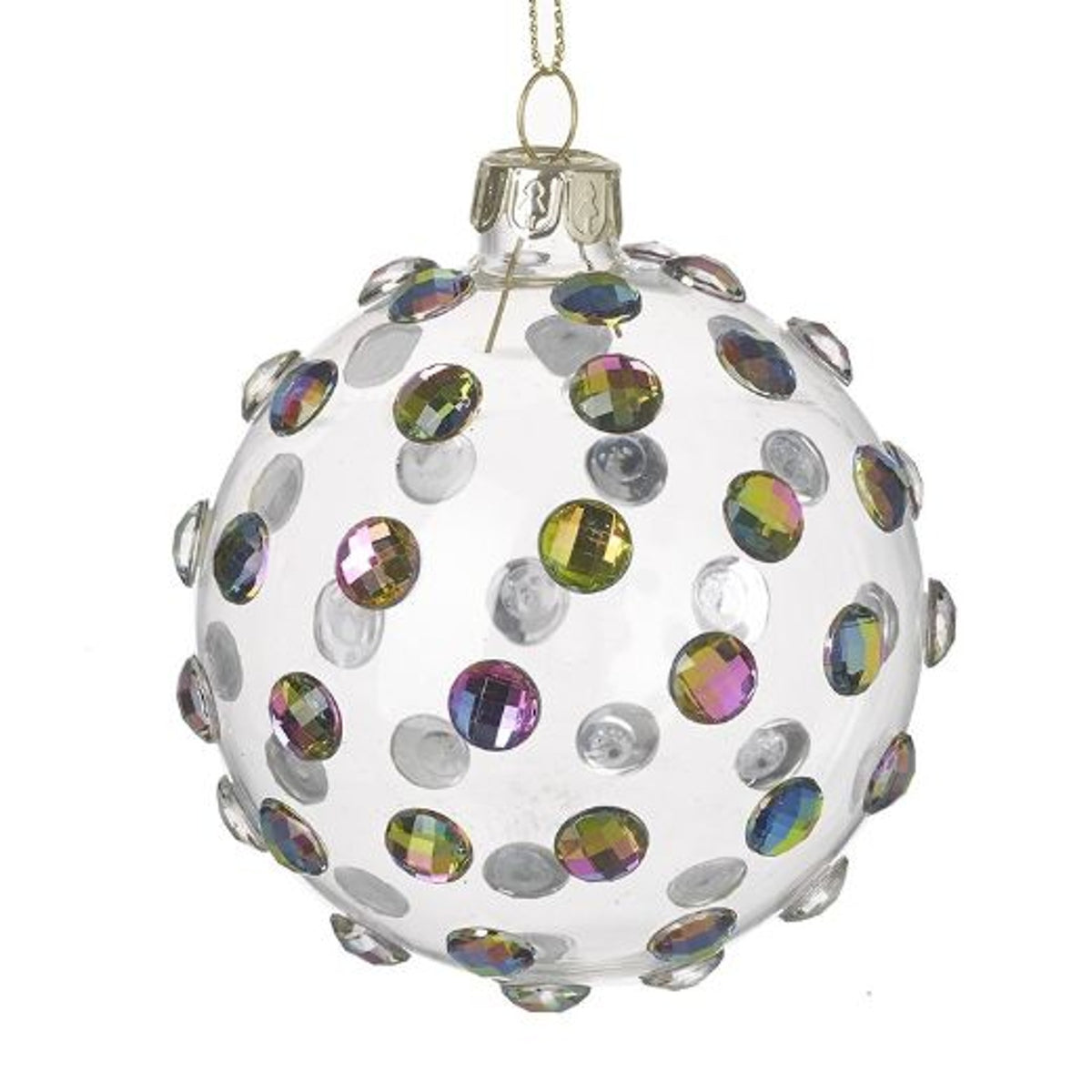 Christmas Tree Decoration: Glass Bauble Sequins - IRIDESCENT - Heaven Sends