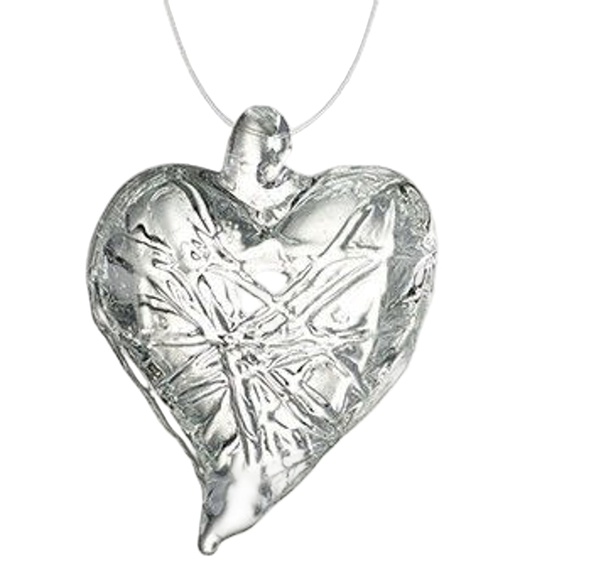 Christmas Tree Decoration: Glass Crackled - Clear - Heaven Sends