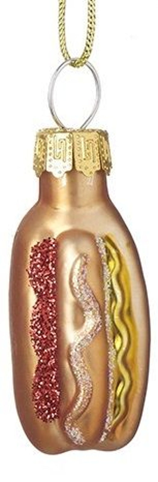 Christmas Tree Decoration: Glass Fast Food Hot Dog - Multicolour - Heaven Sends