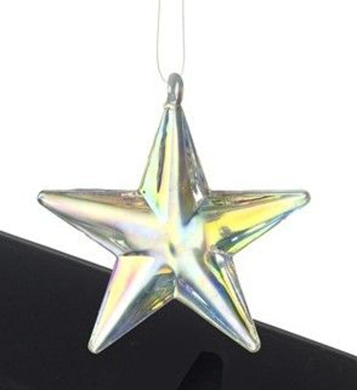 Christmas Tree Decoration: Glass Star Delicate - Clear