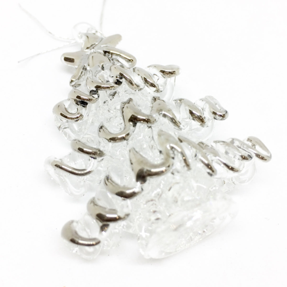 Christmas Tree Decoration: Glass Xmas Tree - Silver