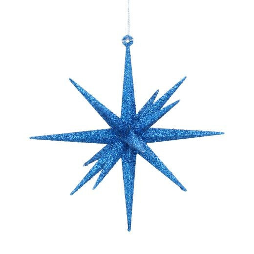Christmas Tree Decoration: Glitter Bethleham Star  Blue - Gisela Graham