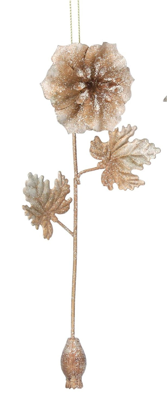 Christmas Tree Decoration: Metal Flower - Light Gold - Gisela Graham