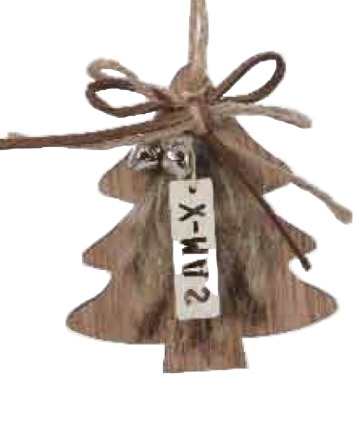 Christmas Tree Decoration: Plywood w Faux Fur - Brown