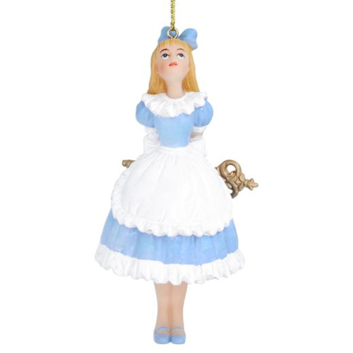 Christmas Tree Decoration: Resin Alice in Key - Blue White - Gisela Graham