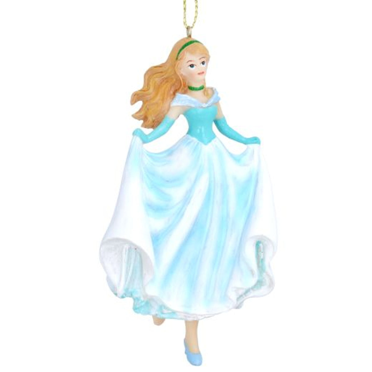 Christmas Tree Decoration: Resin Cinderella - Blue - Gisela Graham