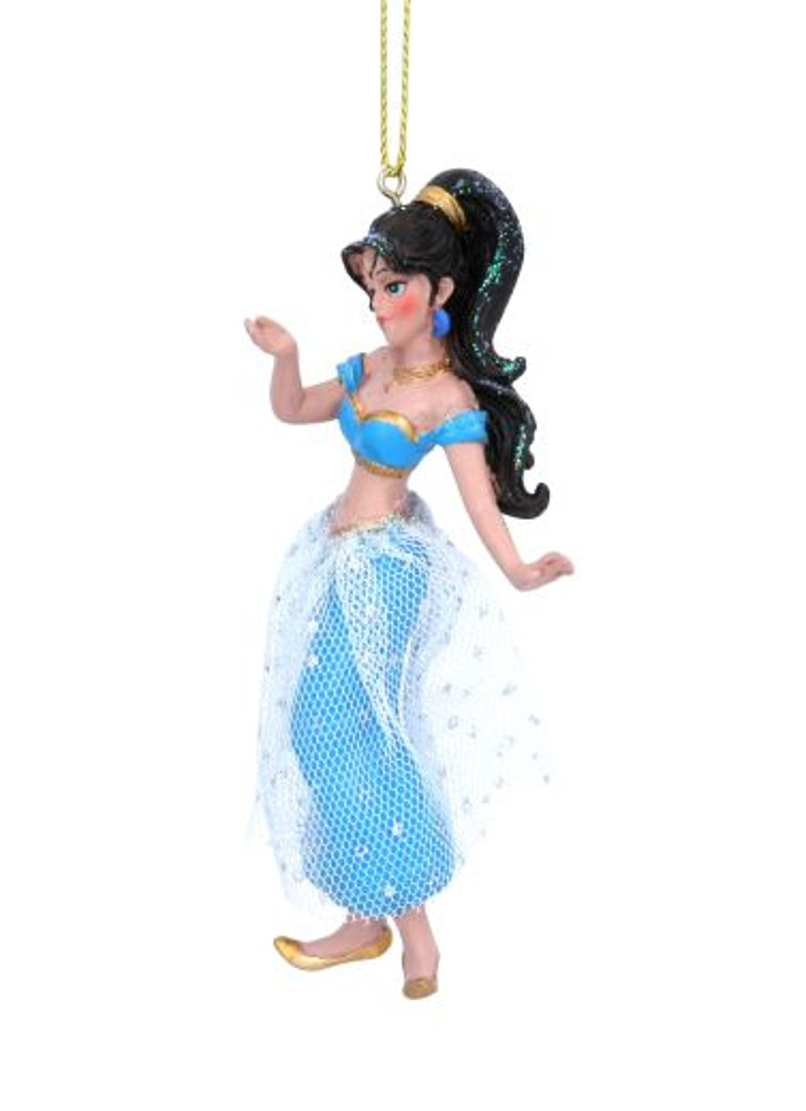 Christmas Tree Decoration: Resin Princess Jasmine - Blue White - Gisela Graham