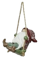 Christmas Tree Decoration: Resin Swing Gonk Back  - Red & Green