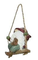 Christmas Tree Decoration: Resin Swing Gonk Forward  - Red & Green