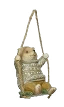 Christmas Tree Decoration: Resin Swing Hedgehog Back  - Gold