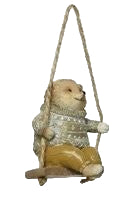 Christmas Tree Decoration: Resin Swing Hedgehog Forward  - Gold