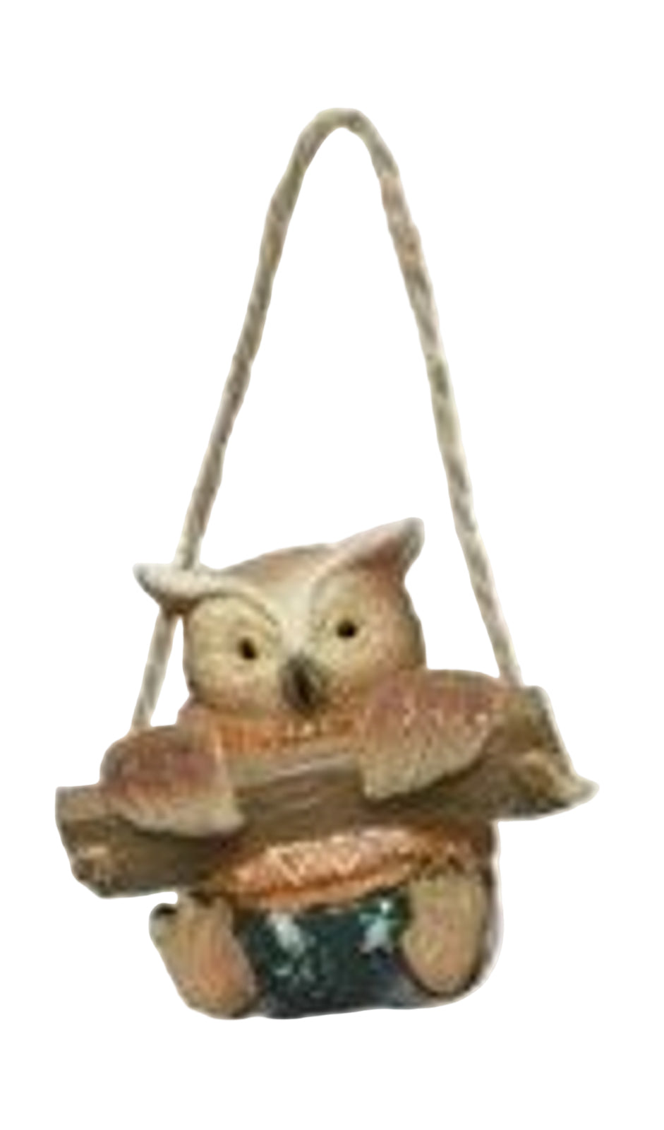 Christmas Tree Decoration: Resin Swing Owl Hanging - Orange