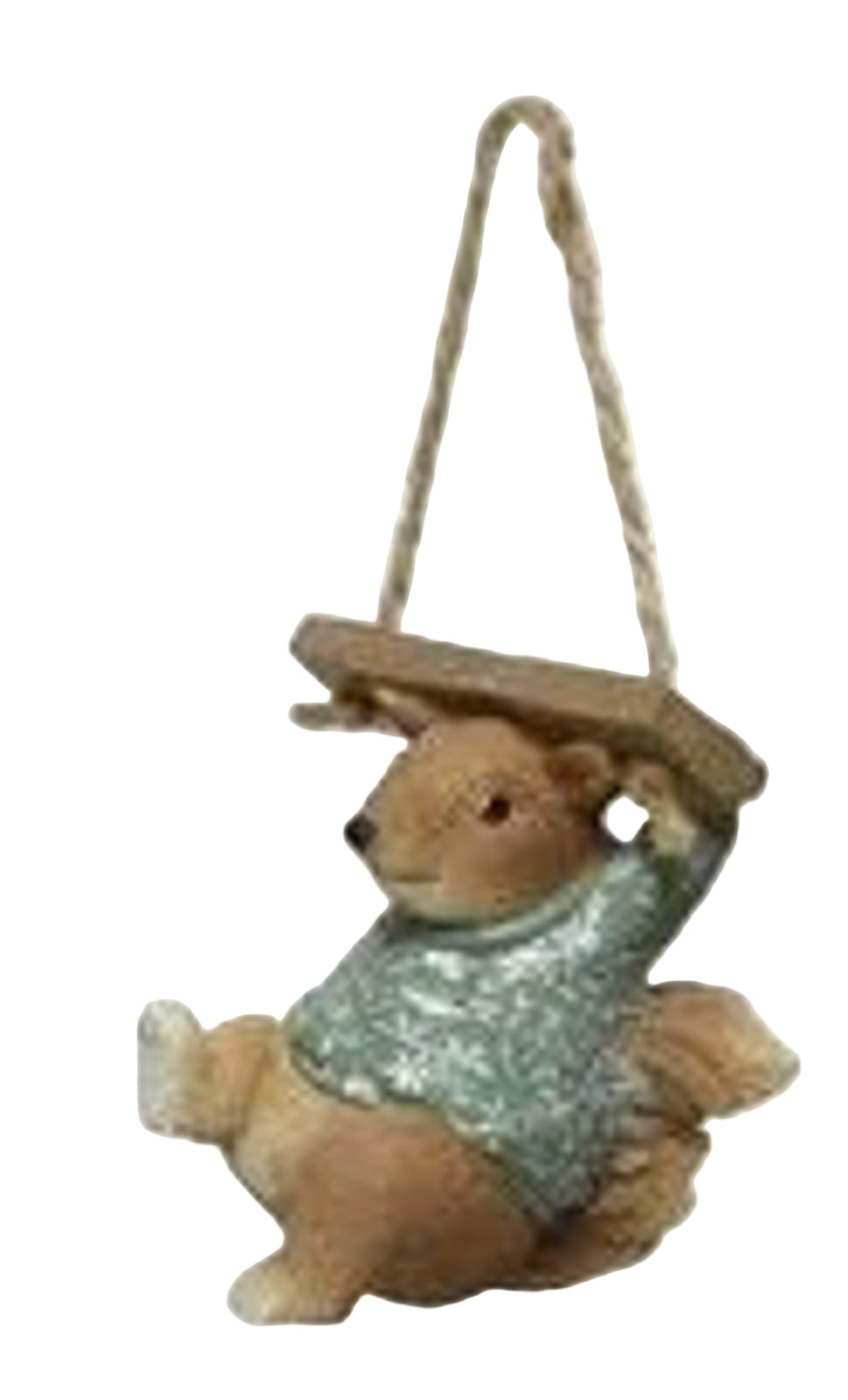 Christmas Tree Decoration: Resin Swing Squirrel Undernath  - Blue
