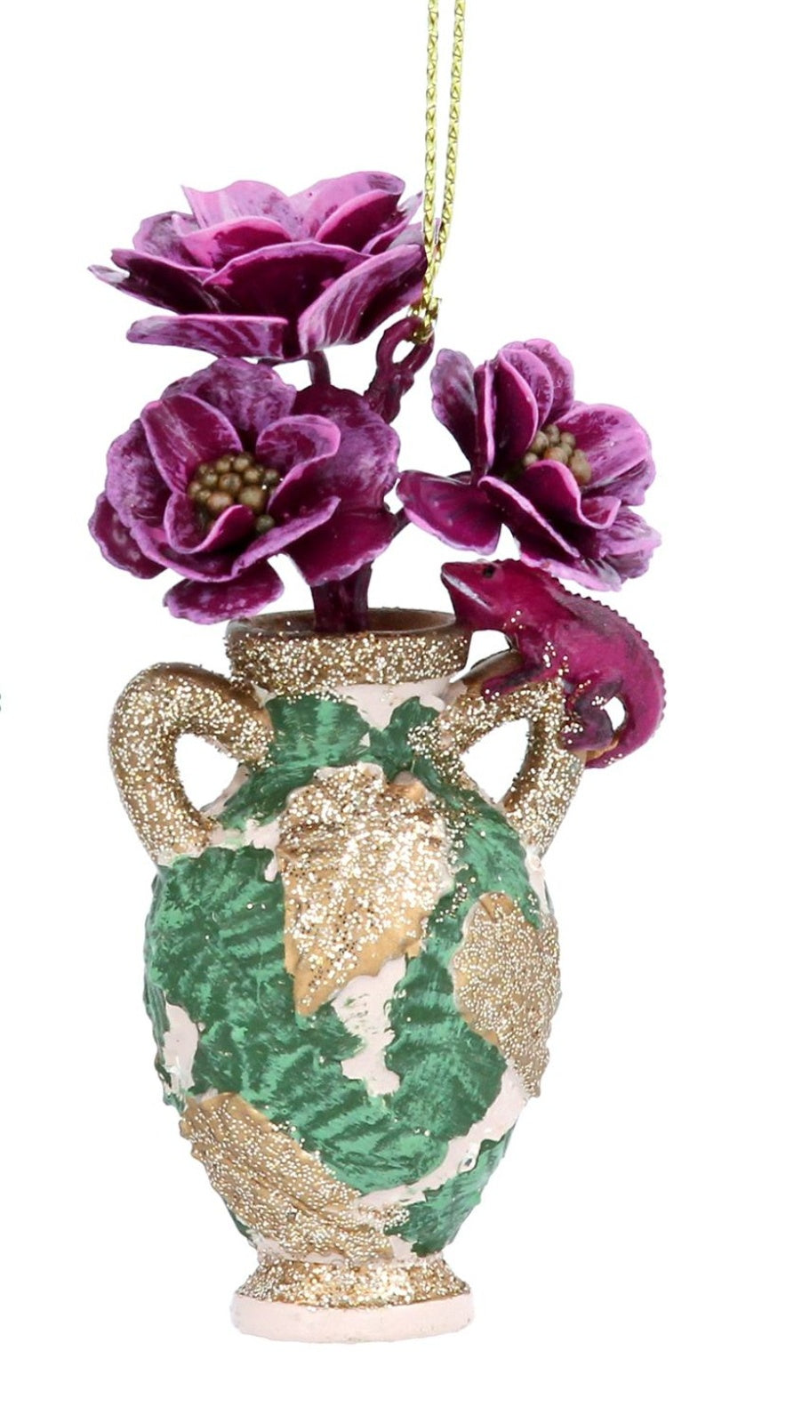 Christmas Tree Decoration: Resin Tropic Fantasy Urn Flowers - Multicolour Bright - Gisela Graham