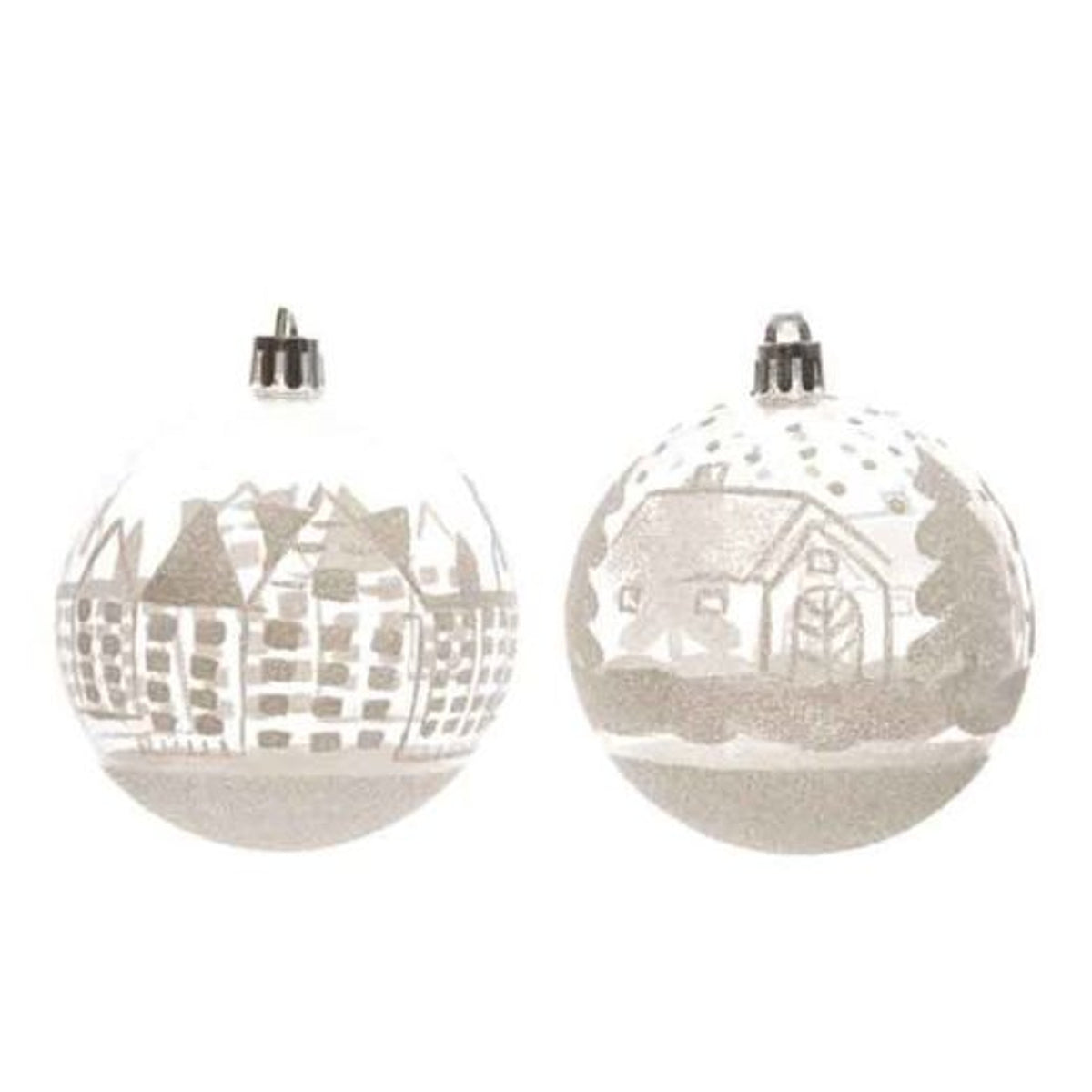 Christmas Tree Decoration: Shatterproof Bauble Houses - White