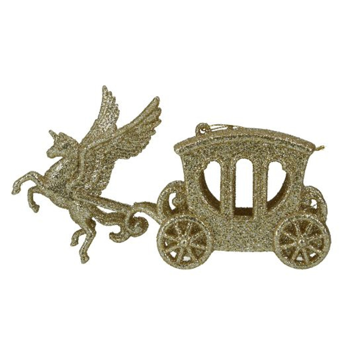 Christmas Tree Decoration:Glitter 3D Pegasus Coach - Gold