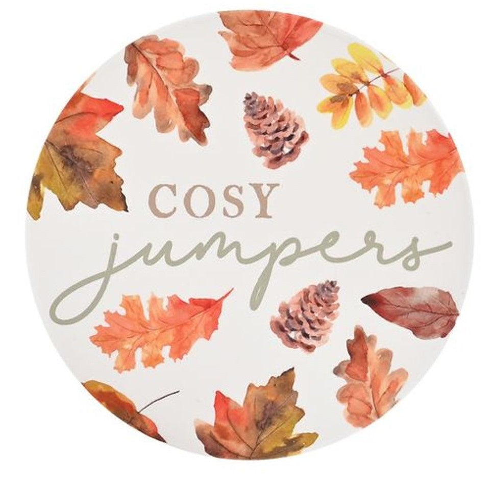 Coaster: Ceramic Round Leaves Cosy Jumpers - Brown - Country Living