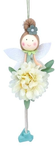 Easter Hanging Dec: Fabric Fairy Flower Skirt - Yellow - Gisela Graham