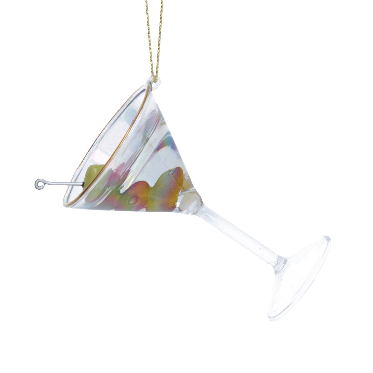 Christmas Hanging Dec: Glass Cocktail Dirty Martini - Clear - Gisela Graham