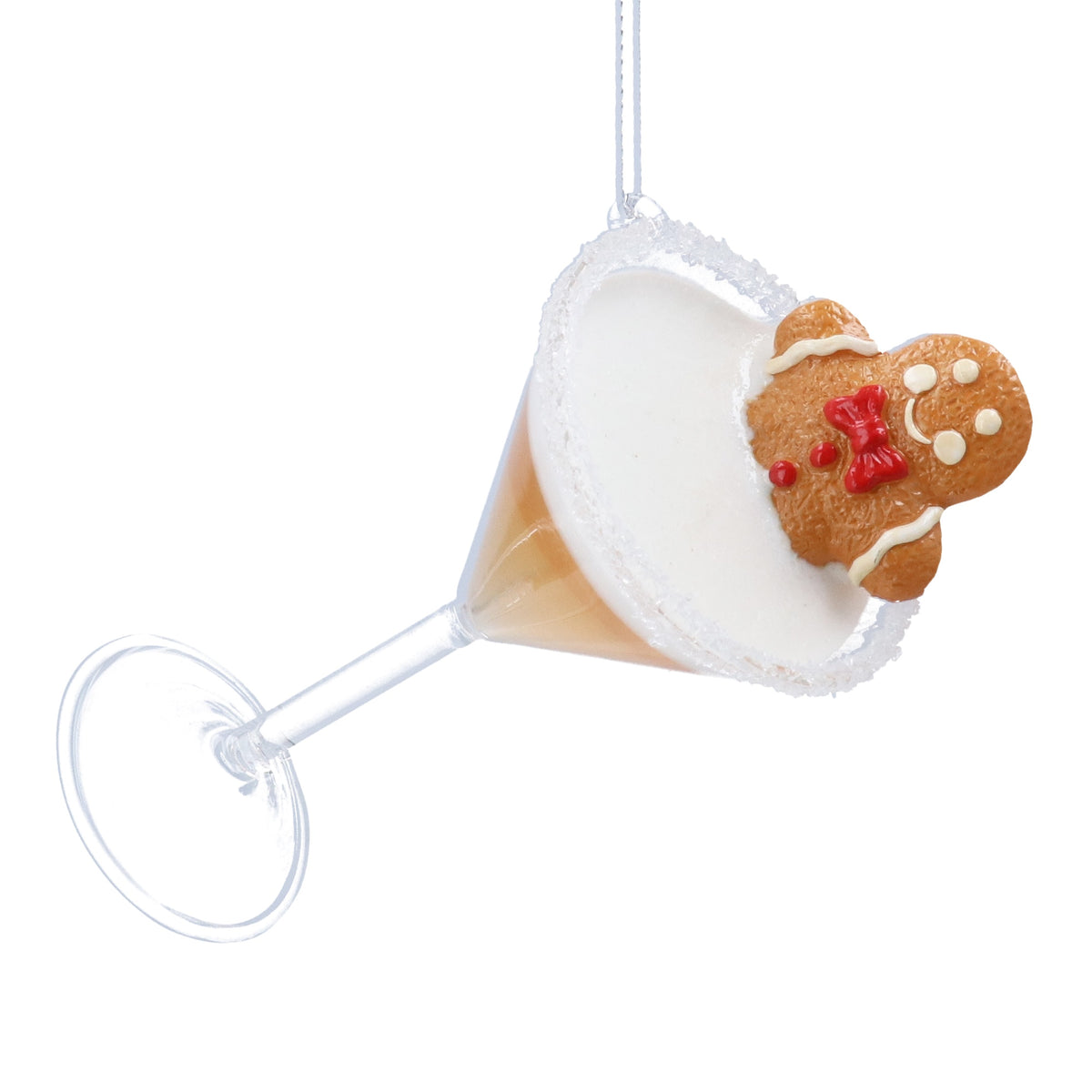 Christmas Hanging Dec: Glass Cocktail Gingerbread Martini - Gisela Graham