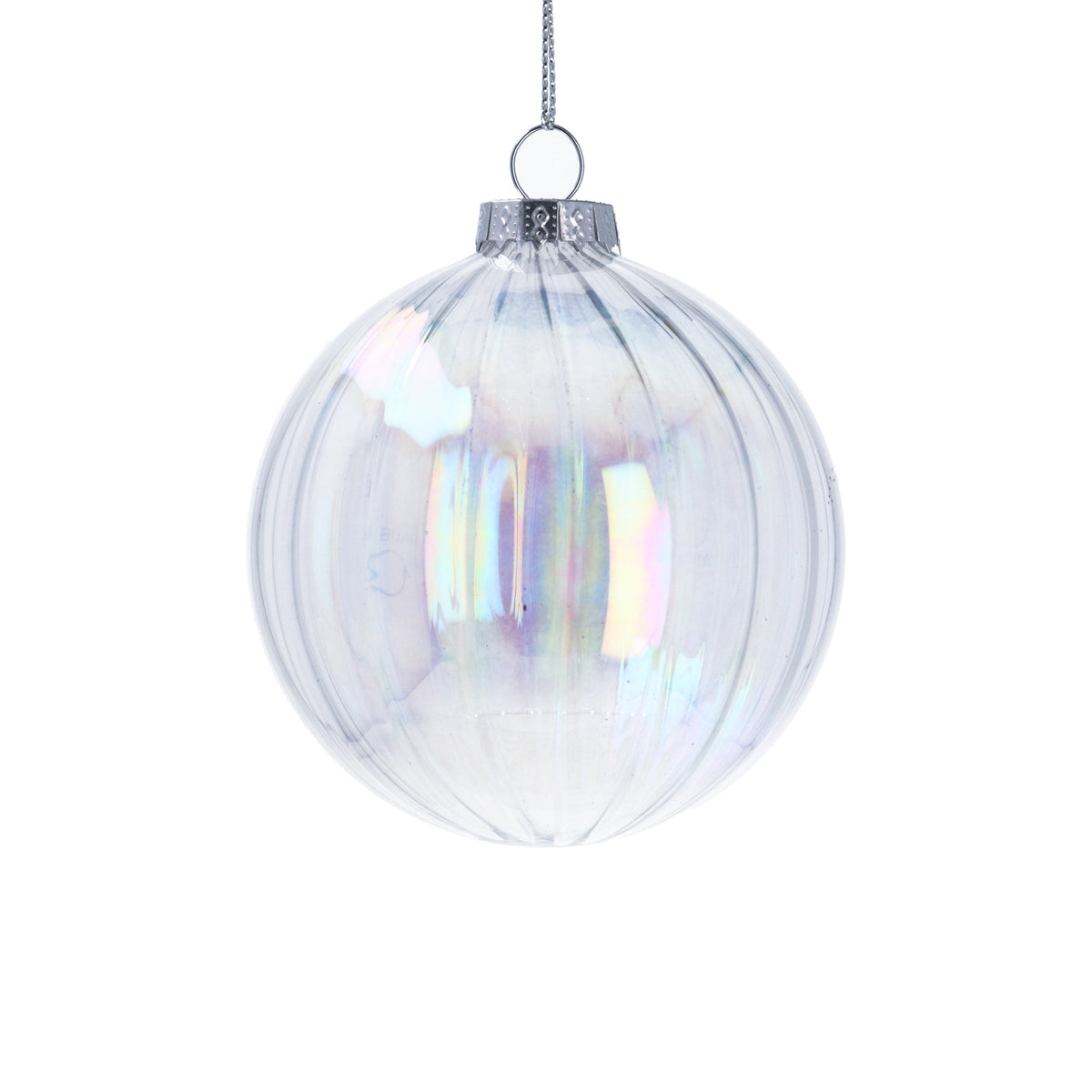 Christmas Hanging Dec: Glass Bauble Soap Bubble 9cm - Clear - Gisela Graham