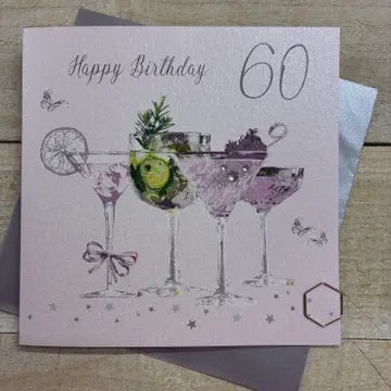 Age 60 Fizzy Cocktail Glasses