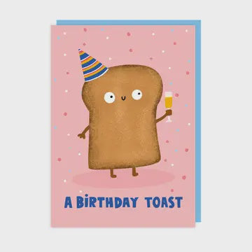 Birthday Card: A Birthday Toast - Pink - Lucy Maggie