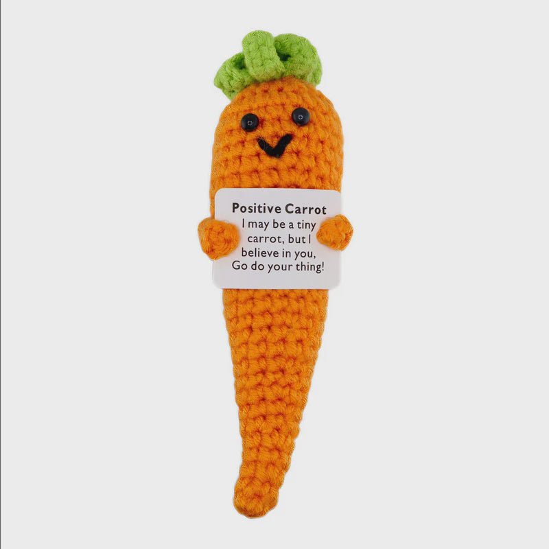 Positivity Crochet Gift: Small - Positive Carrot - The Happy Fruit and Veg Farm
