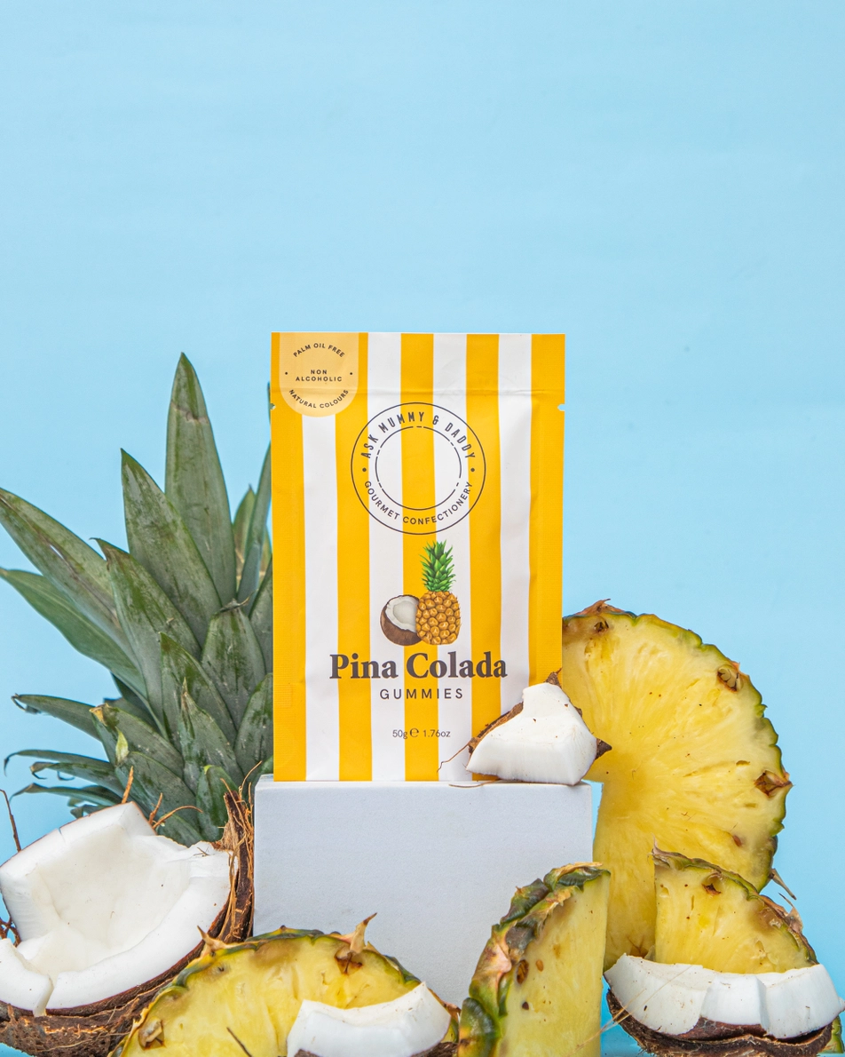 Sweet Pouch: Pina Colada Gummies  - Yellow - Ask Mummy & Daddy