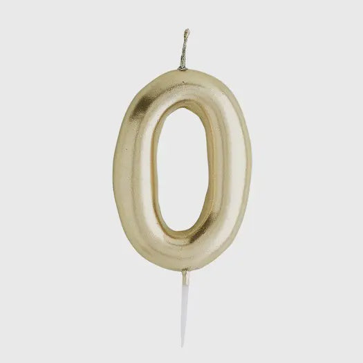 Candle: Wax Number Cake Topper - Gold - Hootyballo