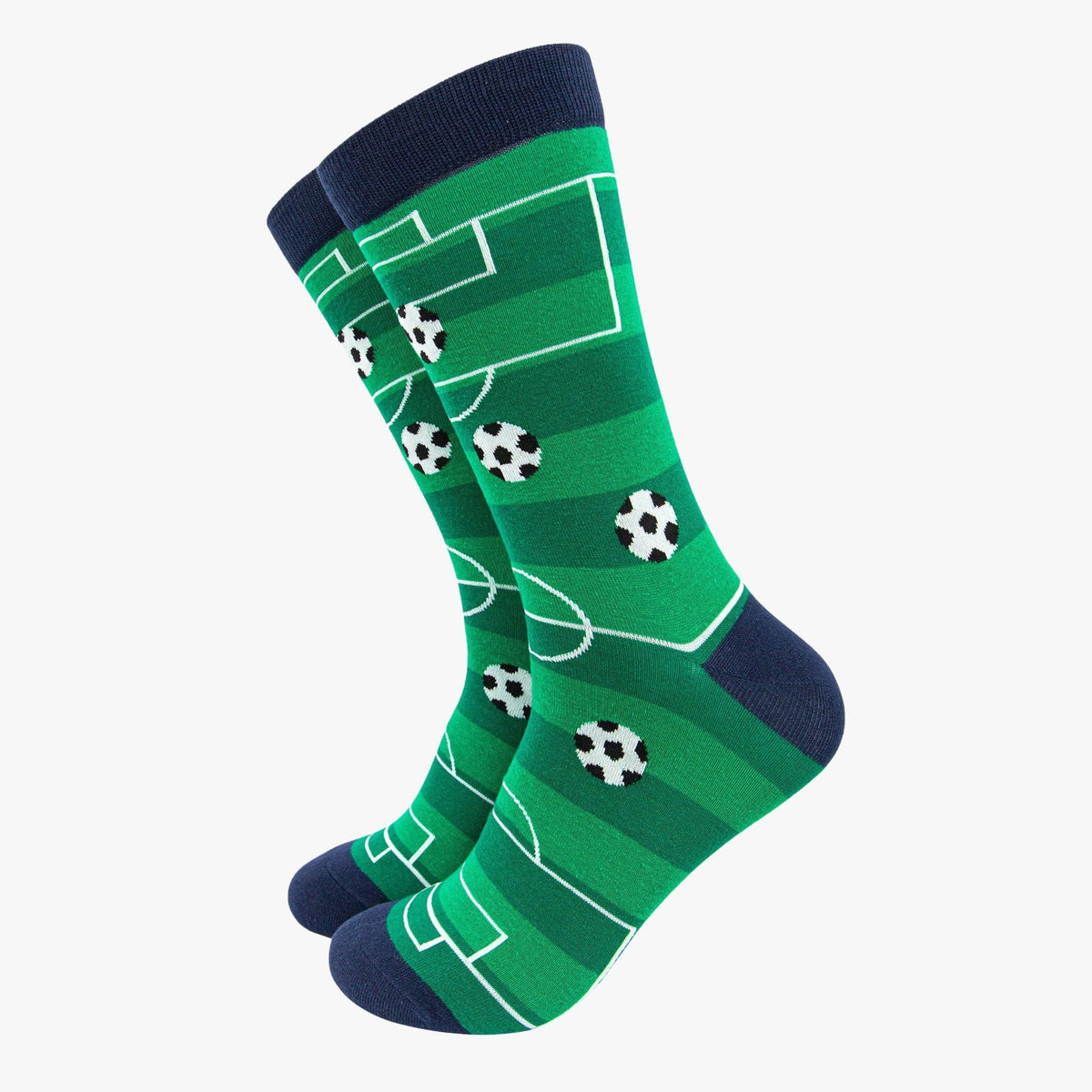 Men's Socks:  Football Pitch Bamboo -  Green - Sock Talk