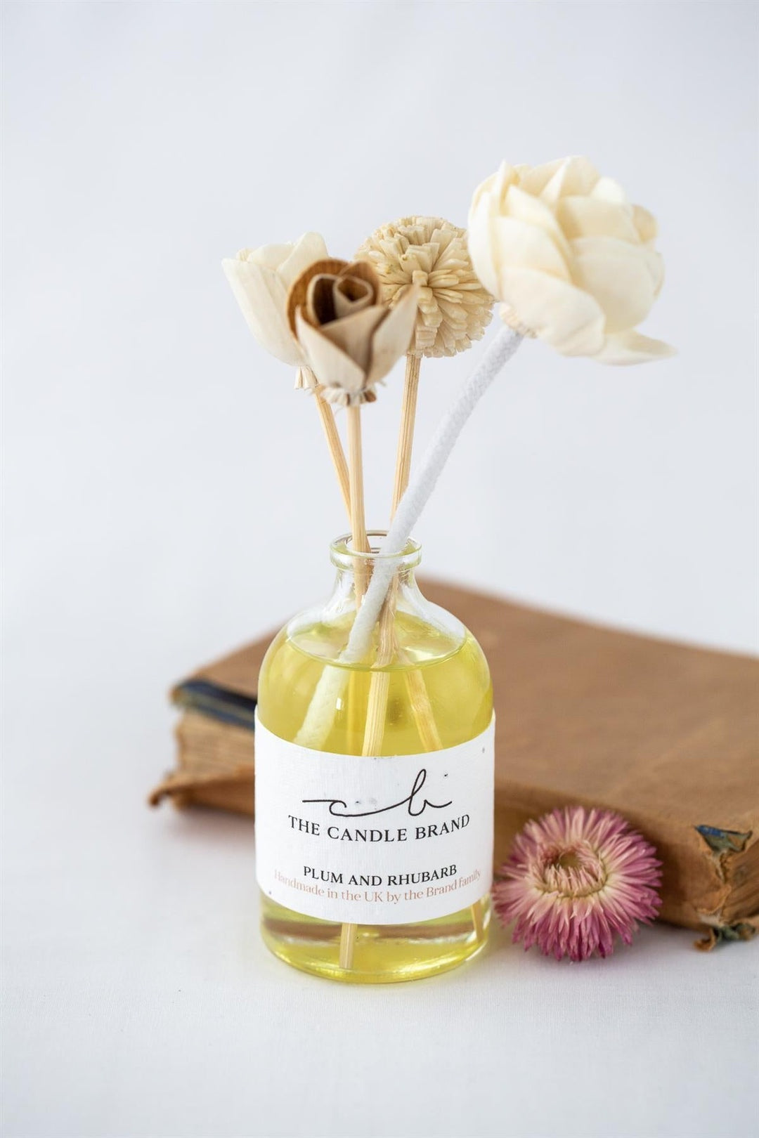Flower Diffuser: Plum & Rhubarb 110ml Seed Label - The Candle Brand